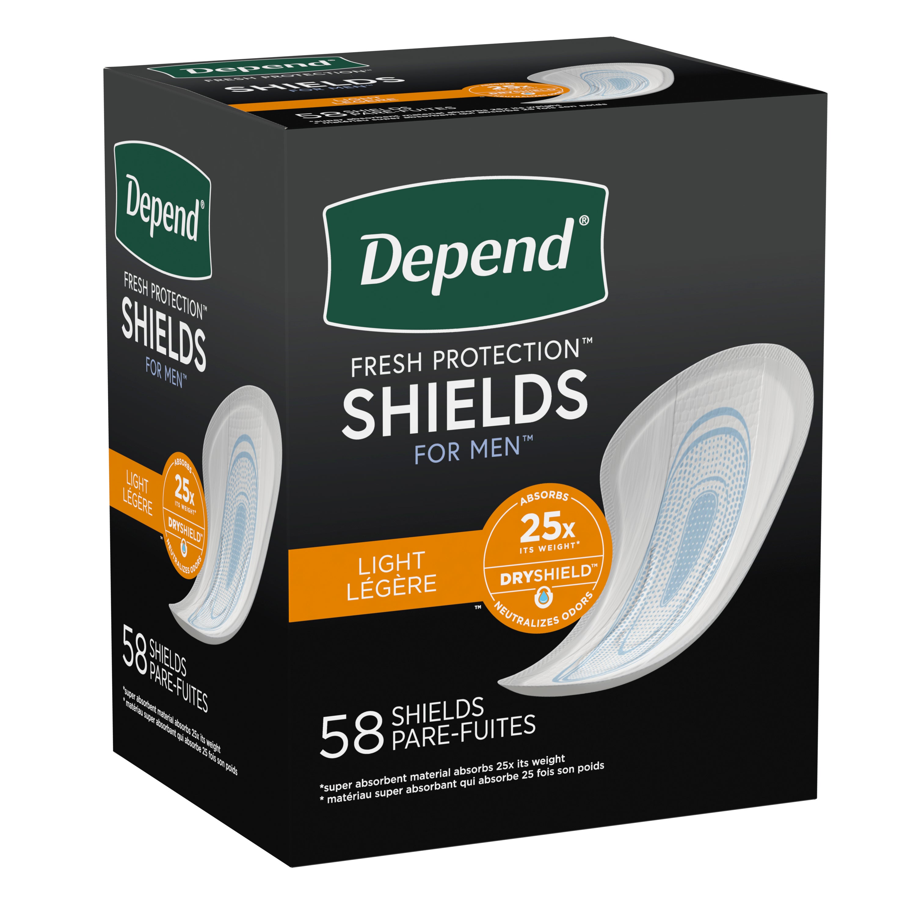 Depend Premium Incontinence Light Male Shields