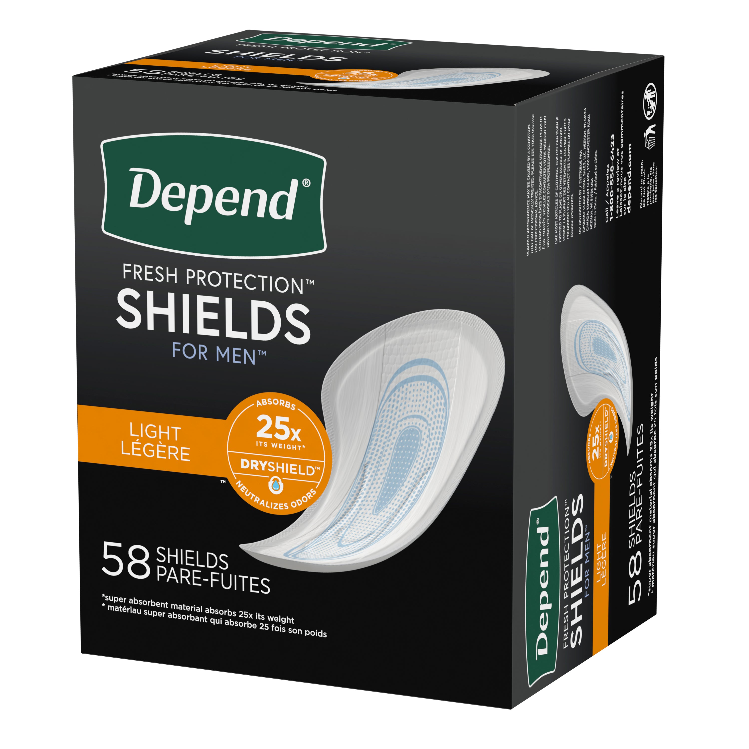 Depend Premium Incontinence Light Male Shields