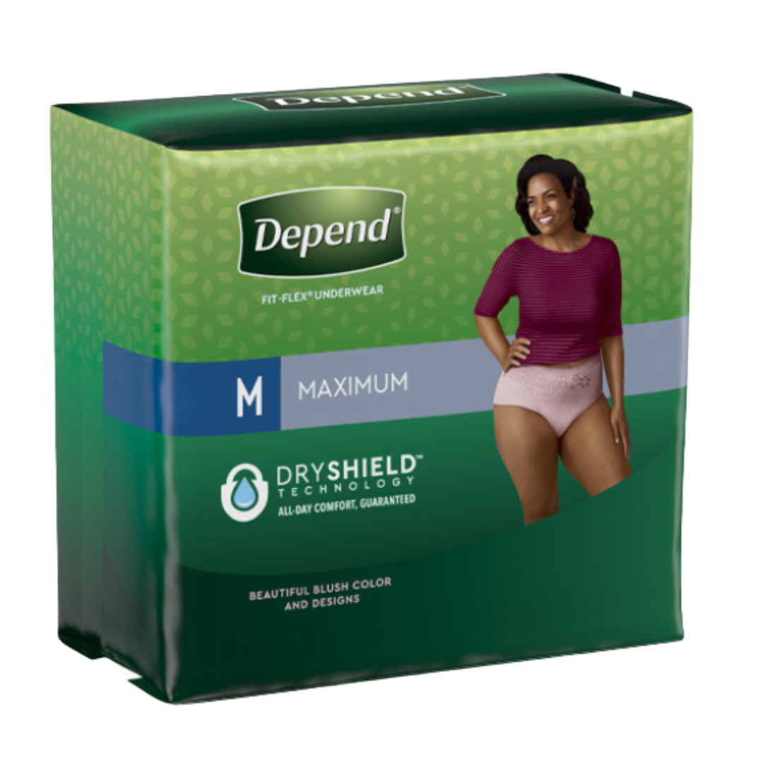 Depend Fresh Protection Adult Incontinence Underwear for Women (Formerly  Depend Fit-Flex), Disposable, Maximum, Extra-Large, Blush, 36 Count :  : Health & Personal Care
