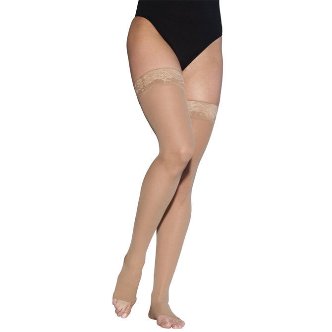 Sigvaris Womens Open Toe Eversheer, Thigh with Grip Top 20-30mmHg