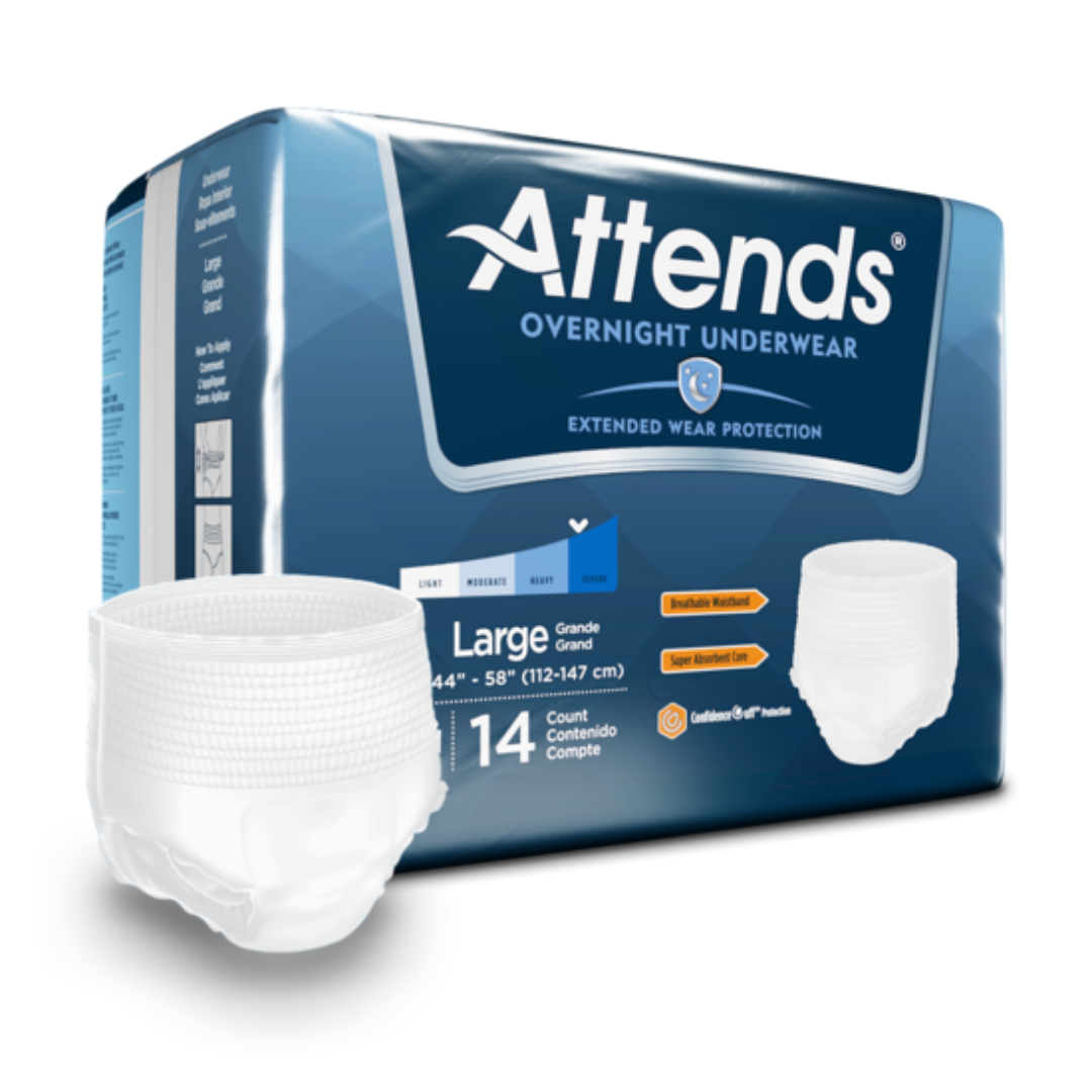 Attends Breathable Extended Wear Briefs-M (Box) – Diapers N' Kids Wear  Factory Outlet