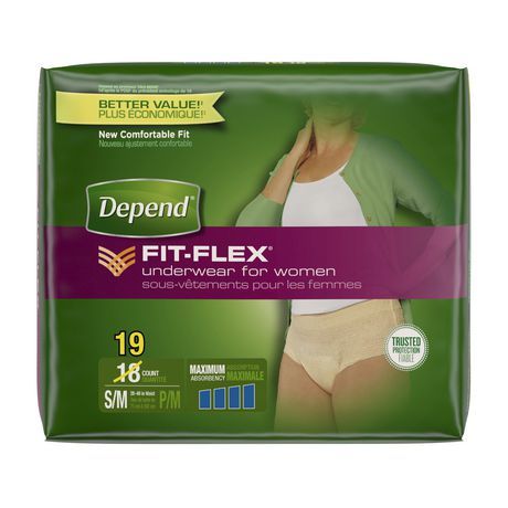 5 Count Depend Women's Fit-Flex Maximum Absorbency Underwear Small
