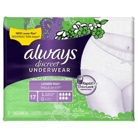 Always Discreet RapidDry+ OdourLock Underwear – Healthwick Canada