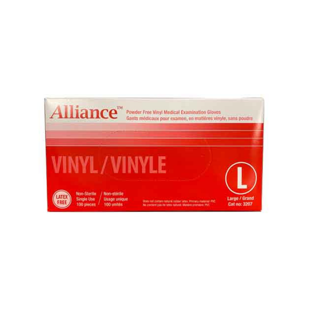 Alliance Powder Free Vinyl Medical Gloves - Large