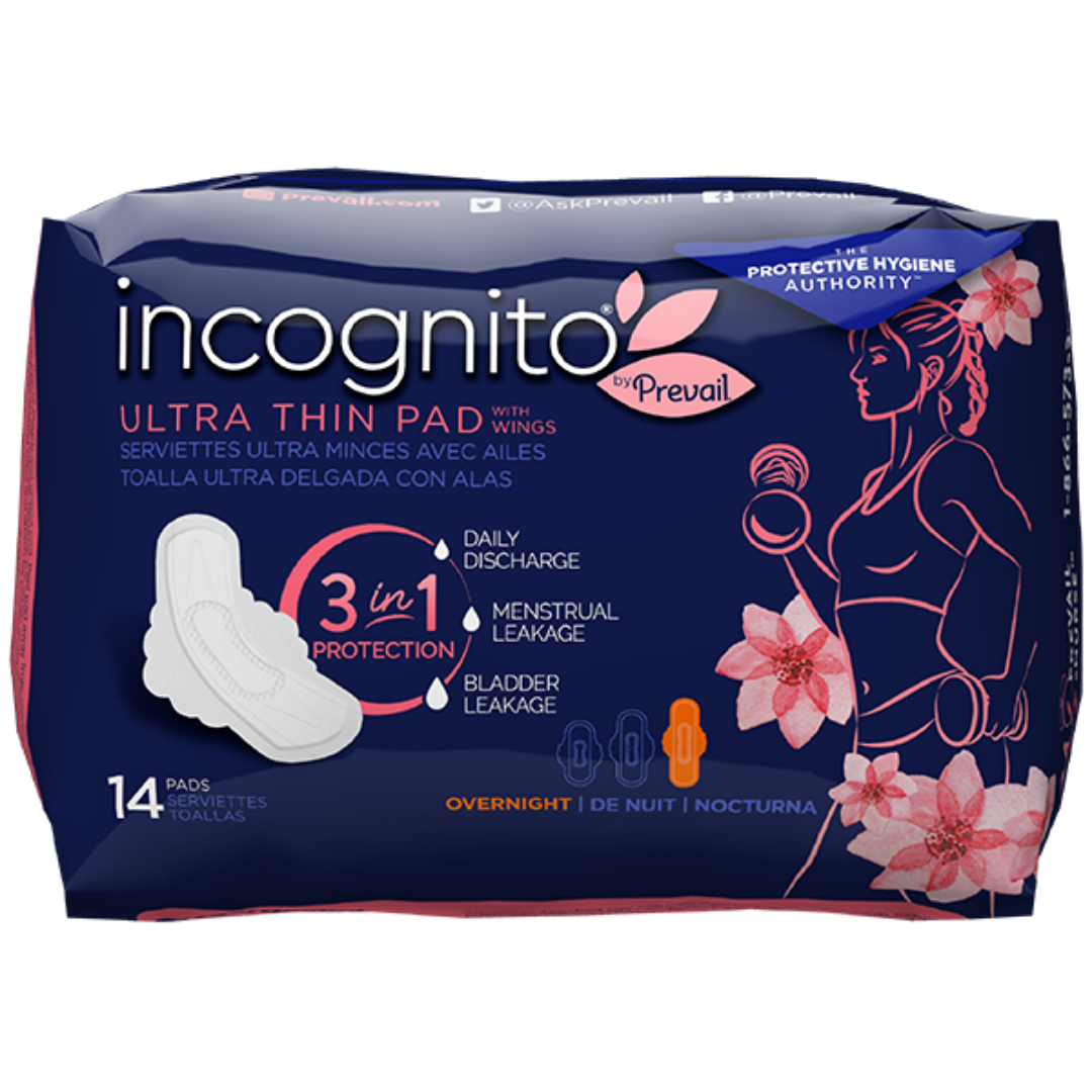 Incognito by Prevail Ultra Thin Pad - Overnight – Healthwick Canada
