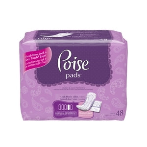 Poise Max Absorbency Pads Regular length