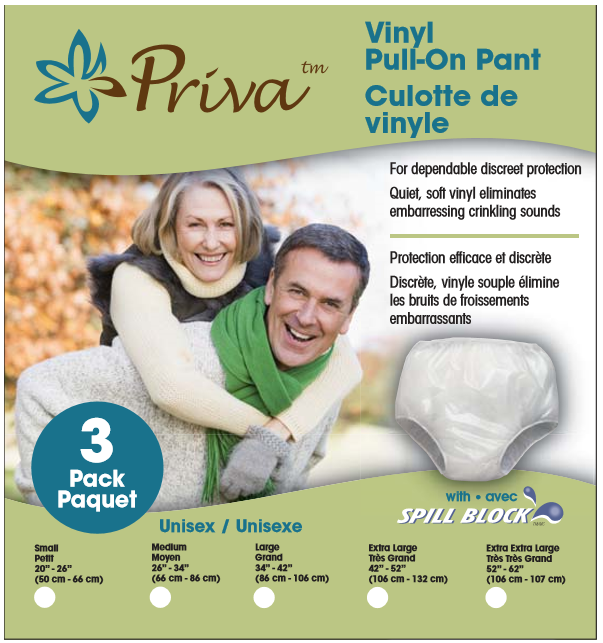 Stay-Dry Water-Proof Vinyl Coated Polyester Incontinence Pants For