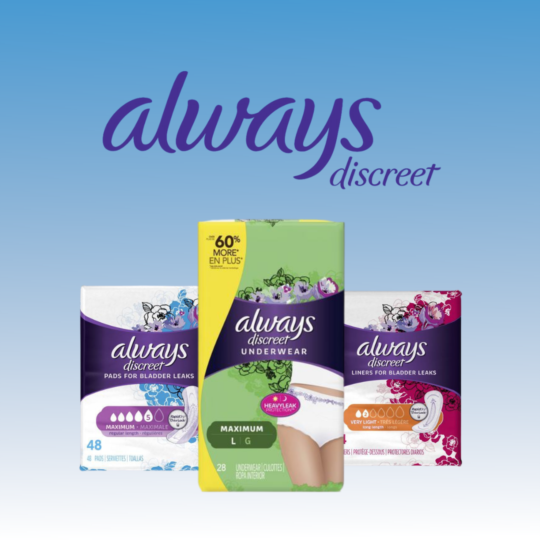 Now Offering Always Discreet Bladder Protection Products