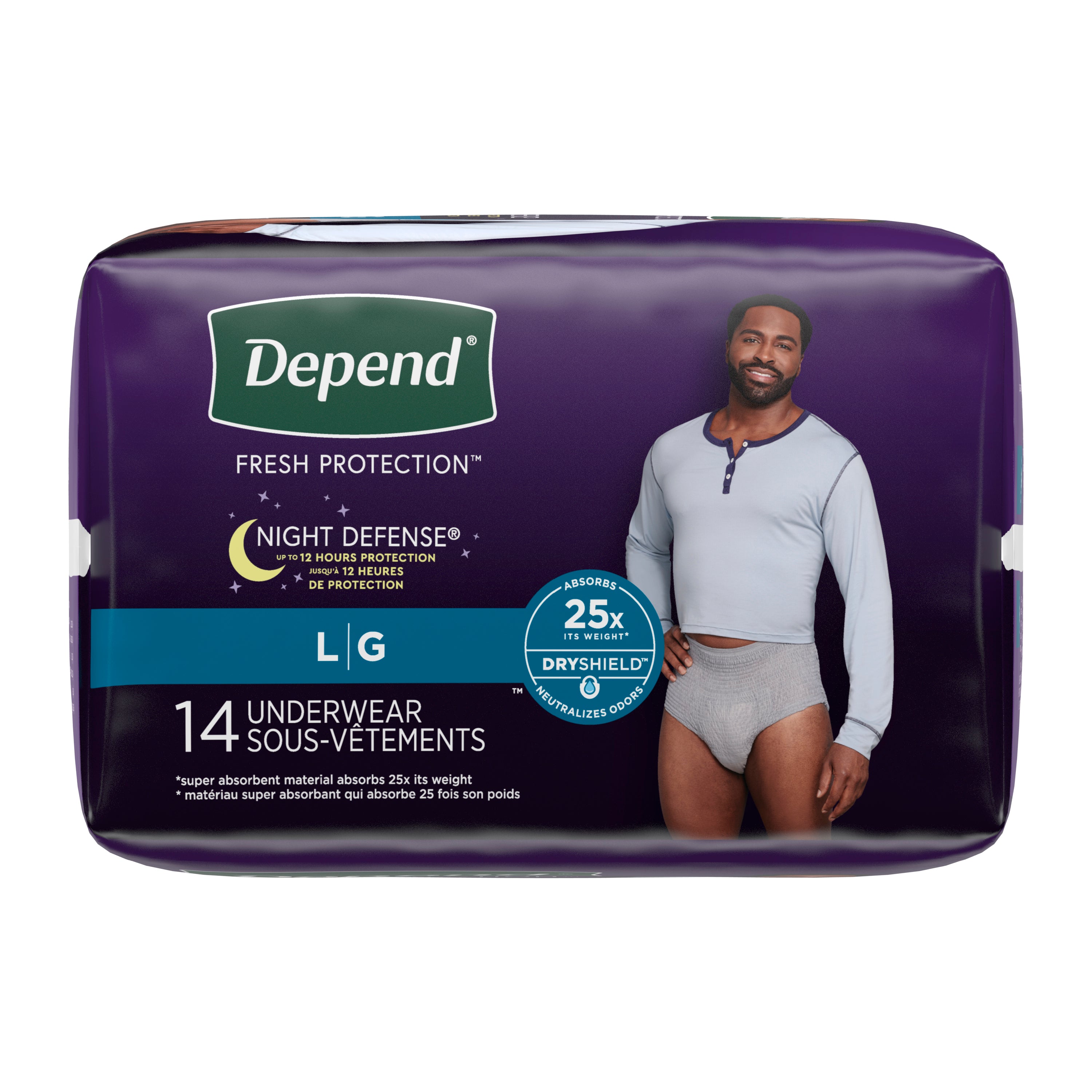 Depend Premium Night Defense Underwear for Men