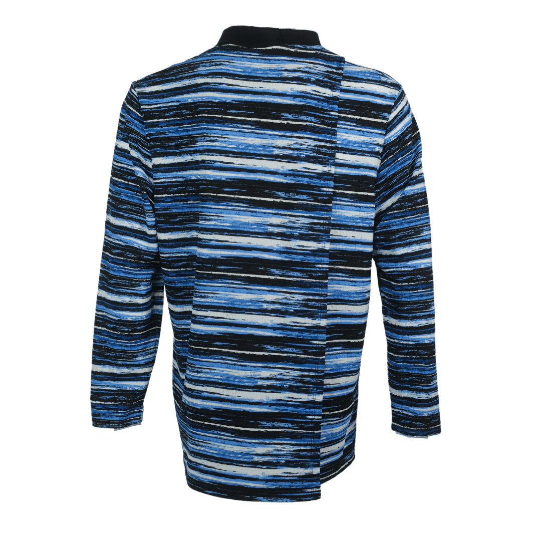 Men's Adaptive Long Sleeve Polo- Navy/Denim