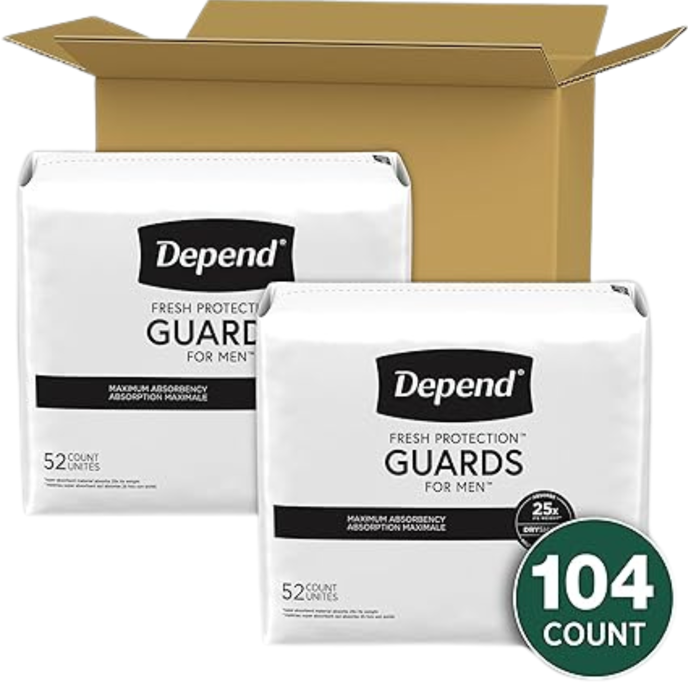 Depend Mainline Maximum Male Guards- Value Pack