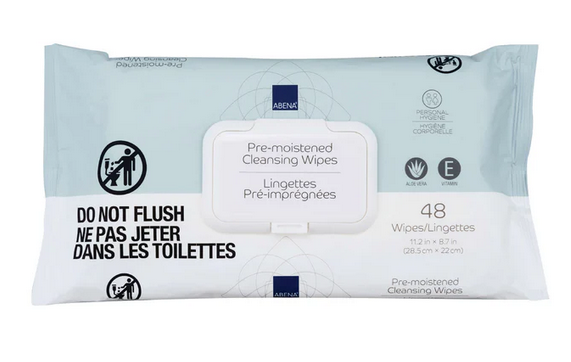 Abena Pre-Moistened Stretchable Cleansing Wipes