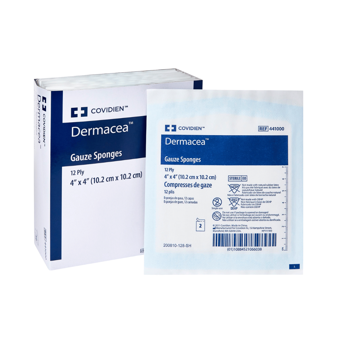 Dermacea™ Gauze Sponge, Non-Woven, Sterile 4" x 4" (6-Ply)