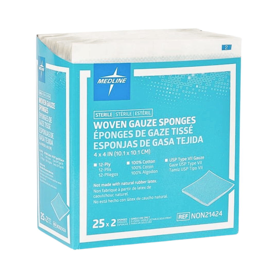 12 ply Woven Sterile Gauze Sponge 4" x 4"