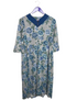 Adaptive Dress with Notched Neckline - Blue Floral