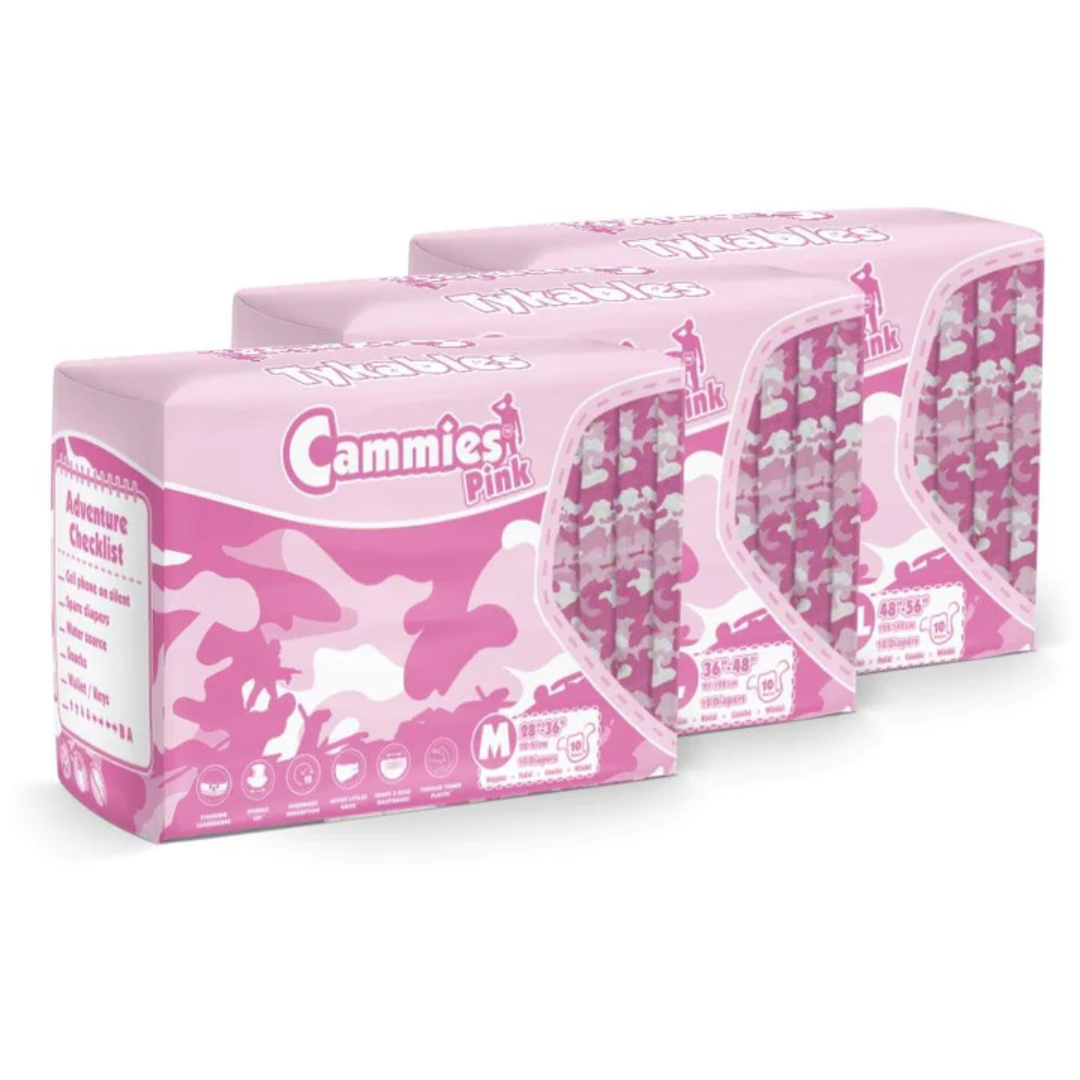 Tykables Cammies Pink Adult Diapers