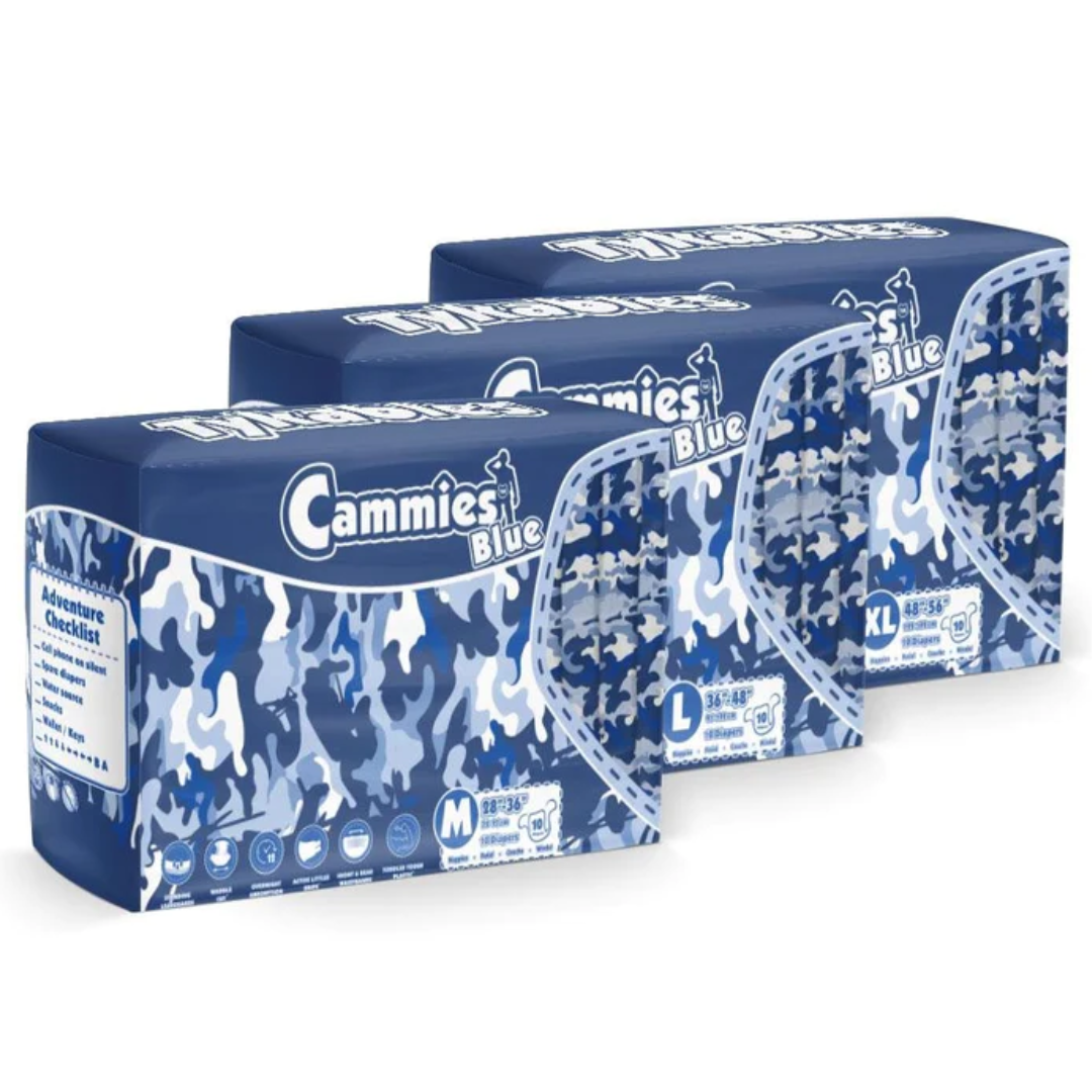 Tykables Cammies Blue Adult Diapers