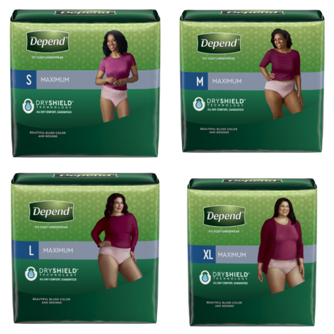 NEW DEPEND MAXIMUM DRY SHIELD Tech Fit Flex Underwear for Women LARGE L 28  Count
