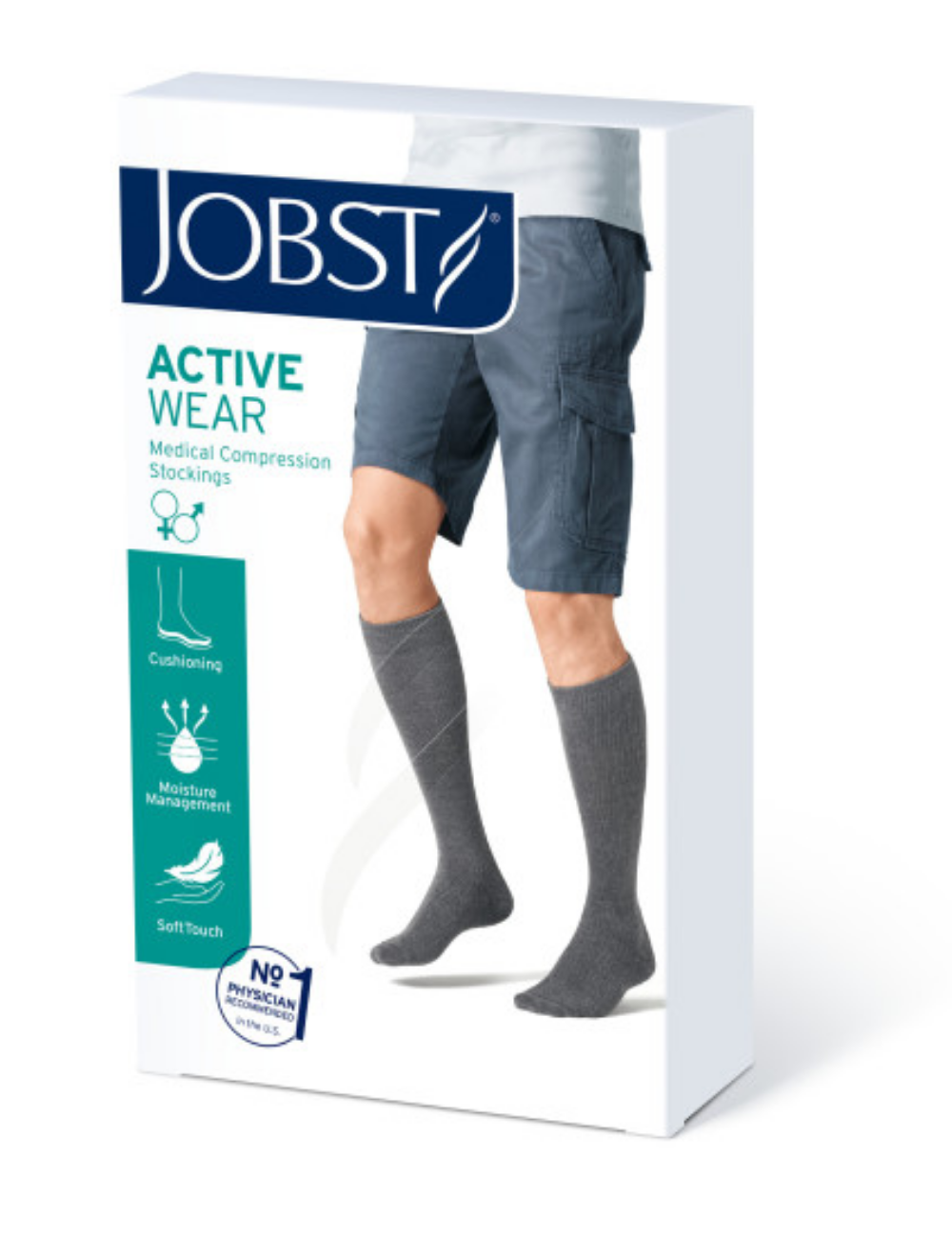 Jobst Unisex ACTIVEWEAR, Knee High Closed Toe 15-20 mmHg