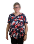 Deborah Adaptive Top - Red & Navy Floral