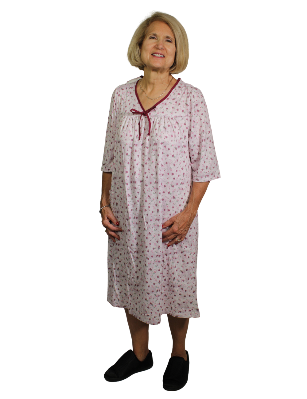 Betty Adaptive Nightgown - Pink Floral
