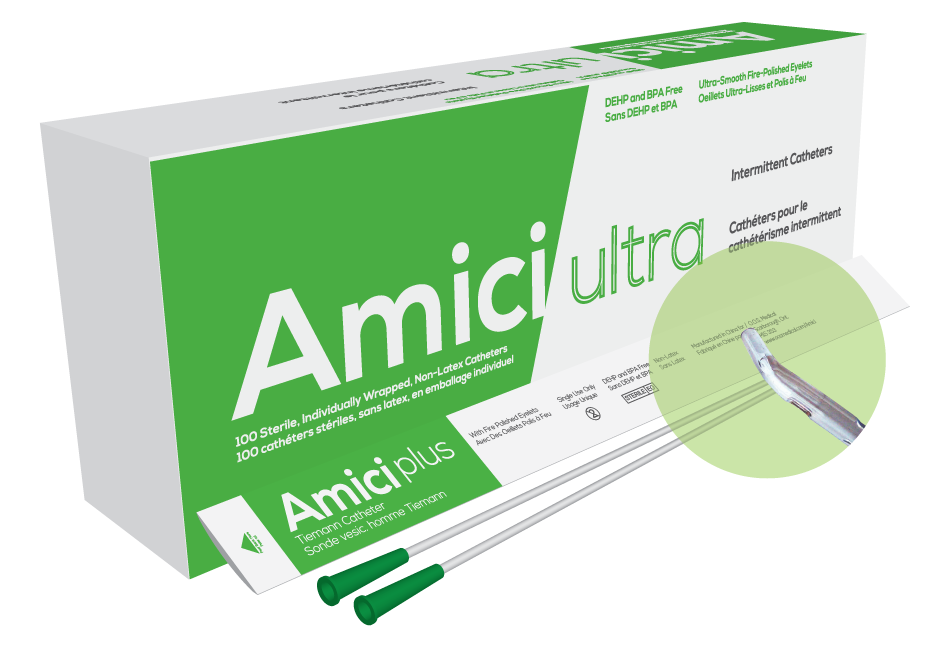 Amici Ultra Male Tiemann Tip Coude Intermittent Catheters