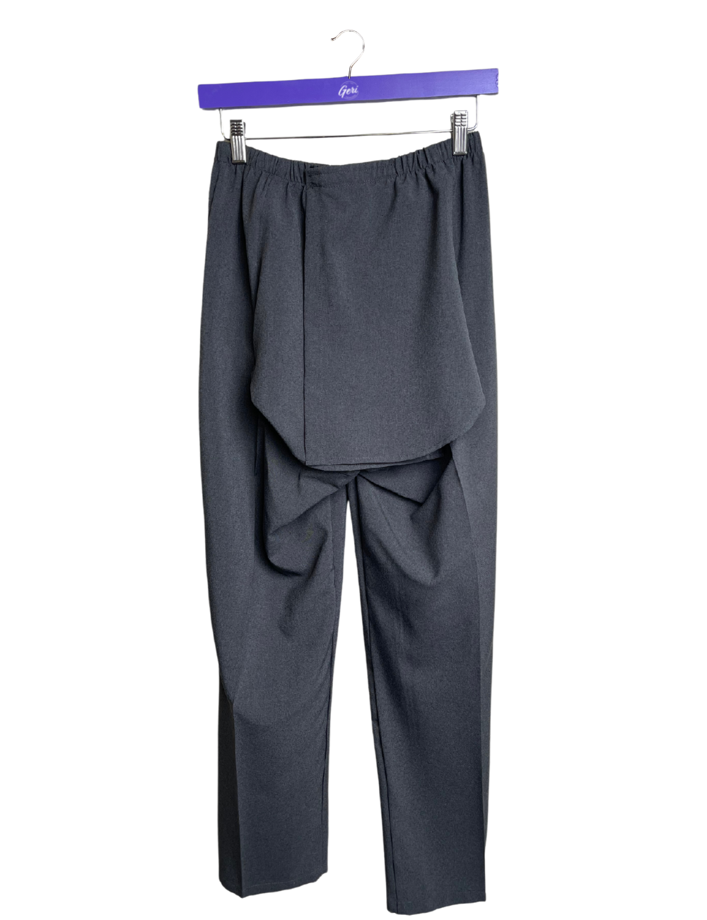 Adaptive Open Back Melange Texture Pants - Grey