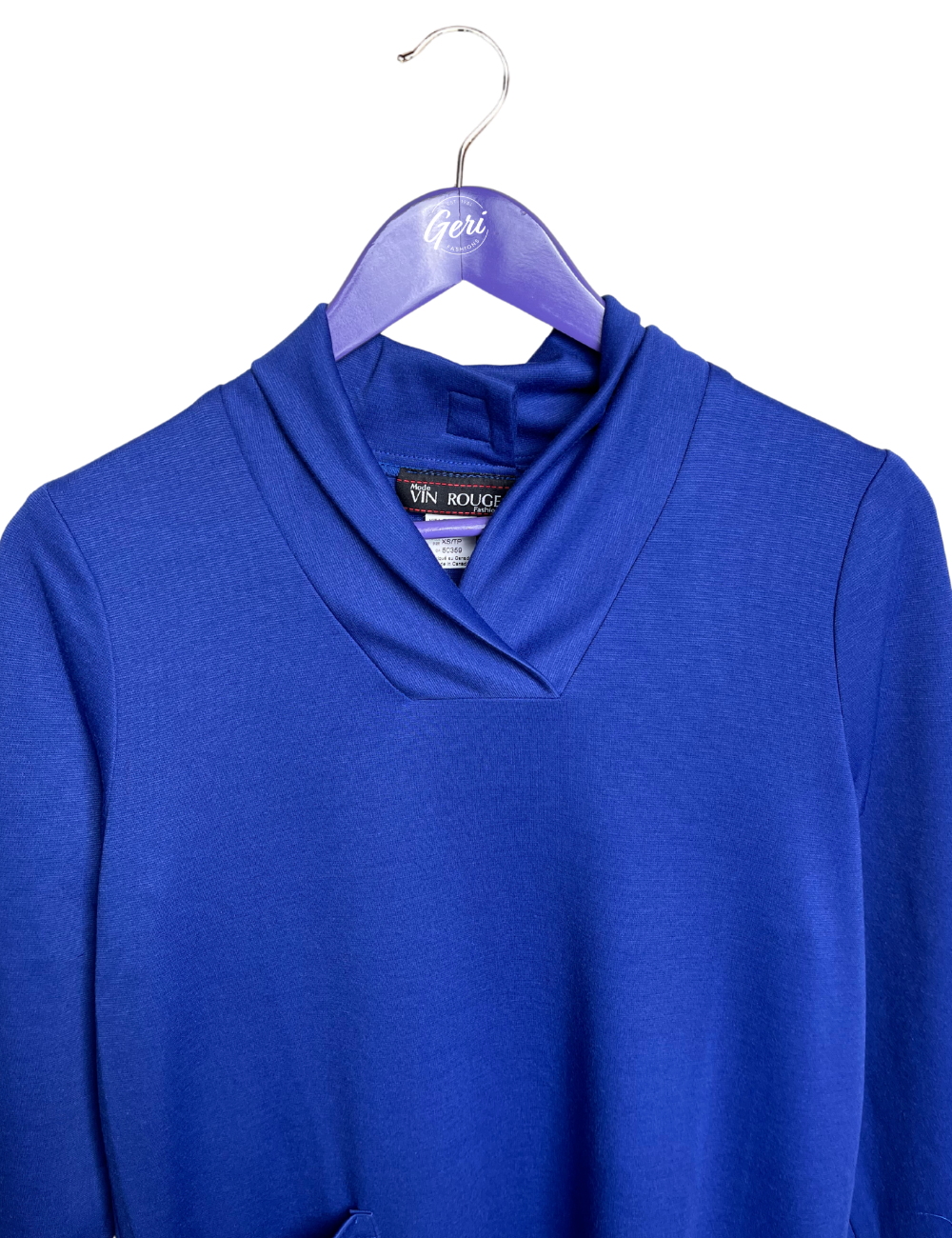 Adaptive Long Sleeve Dress with Pocket - Cobalt Blue