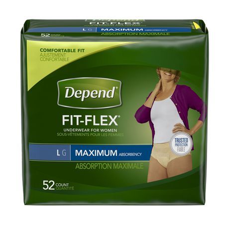 Depend Fit-Flex Incontinence Underwear for Women, Maximum Absorbency L 26
