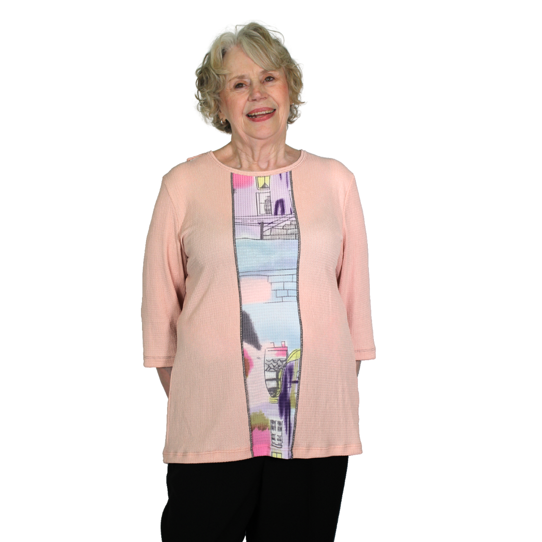Soft-T and Printed Knit Pant PJ Set Adaptive Clothing for Seniors, Disabled  & Elderly Care