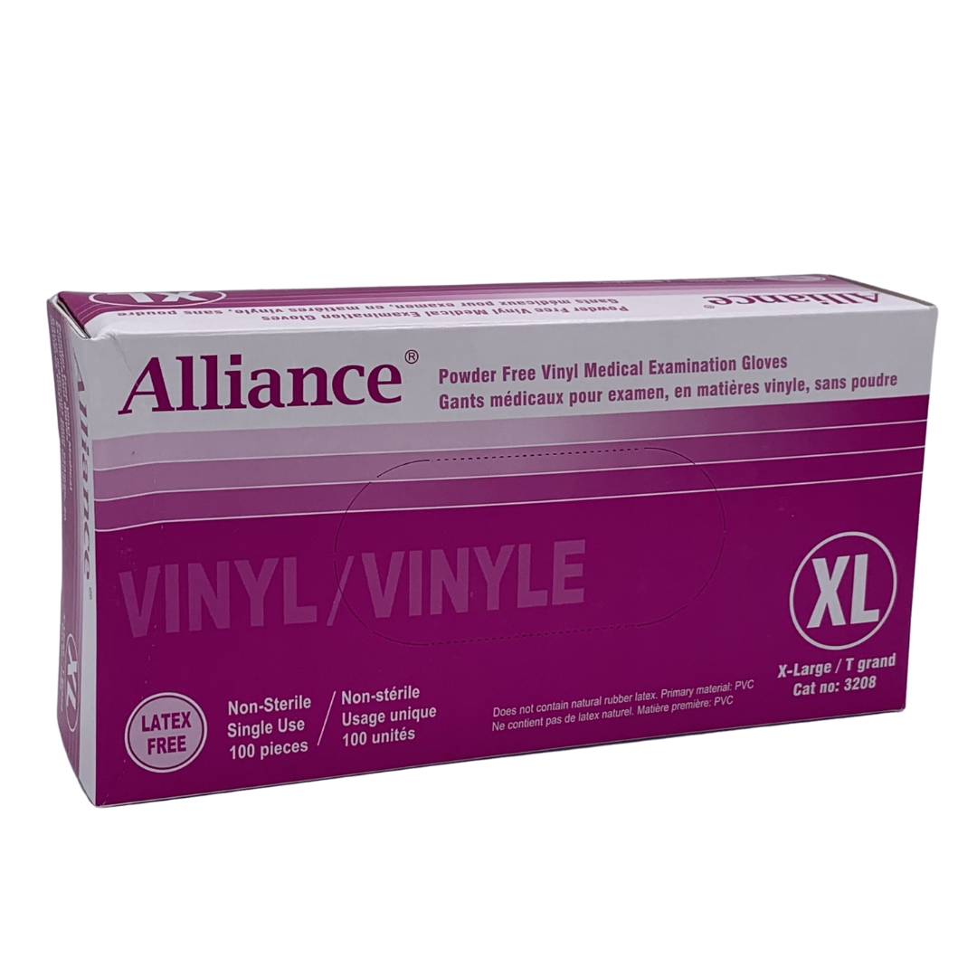 Alliance Powder Free Vinyl Medical Gloves - Extra Large
