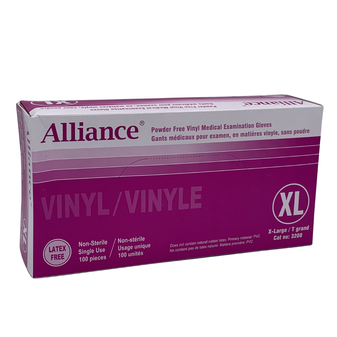 Alliance Powder Free Vinyl Medical Gloves Extra Large