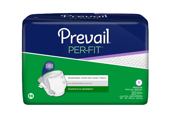 Prevail Per-Fit Adult Briefs, Diapers Medium White 32 - 44 - Qty
