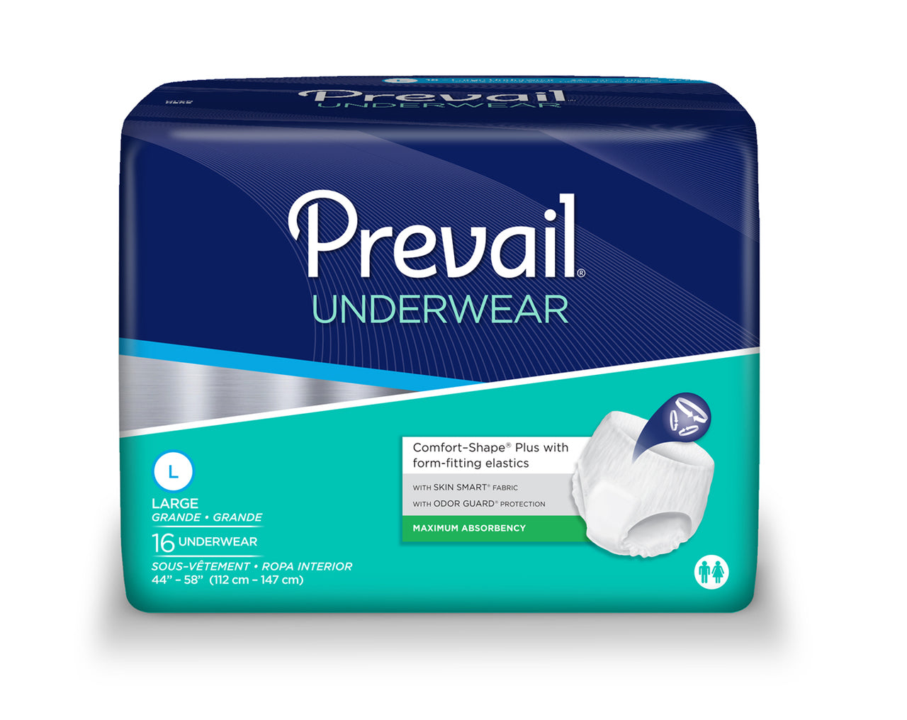 Prevail Underwear For Men - Maximum Absorbency, S/M, L/XL, 2XL