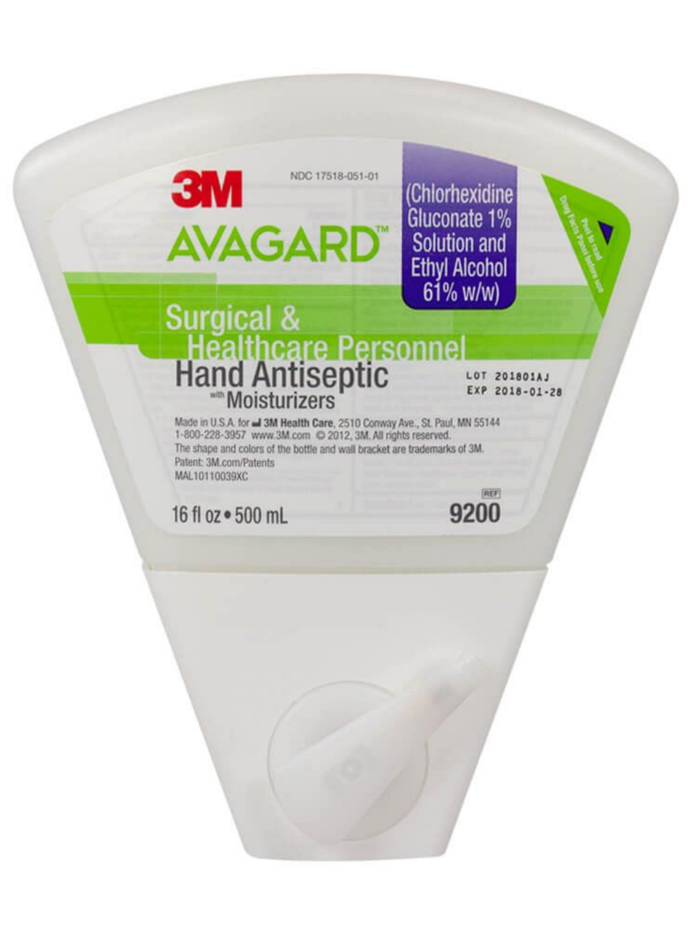 3M Avagard (Clorhexidine Gluconate 1% solution) Personal Hand Antiseptic with Moisturizers