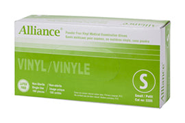 Alliance Powder Free Vinyl Medical Gloves - Small