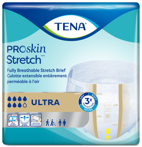 TENA ProSkin Stretch Ultra Briefs, Fully Breathable Adult